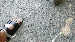 Wife fuck doggy outdour