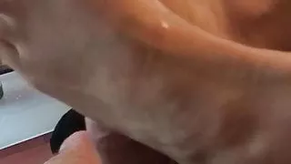 Footjob at home ...