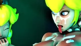 Peach and Bowsette get it hard