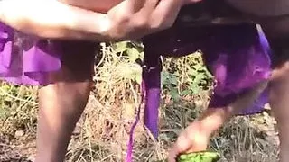 Masturbating With Cucumber In The Wild
