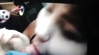 Goth Tinder date lipstick car blowjob