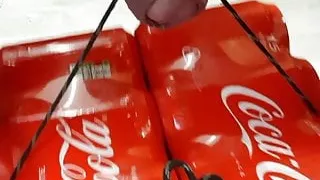 Tied balls swinging with cola