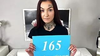 Tattooed girl fucks after photoshoot