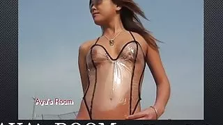 Aya's Room See through Swimsuit in public