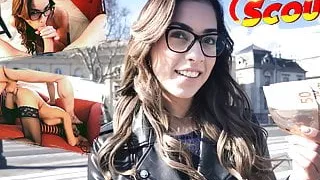 German Scout - Tiny Teen With Glasses Picked Up And Fucked Roughly