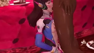 D.Va sucks black Dick (overwatch)