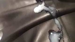 Me cumming on my leather skirt
