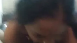 Desi Indian  milf sucks cock