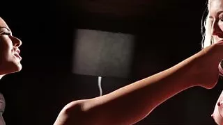 Boss Kayla makes her employee Marica worship her feet