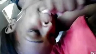 Bajan slut sucking dick hotpot