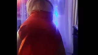 Pretty woman dances and caresses herself