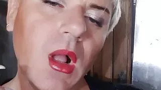 Sonyastar nails, red lipstick, lips, smoke