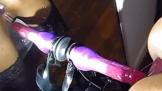 DP Butt Plug & Dildo Fuck from Kinky Ebony Goddess Sheridan