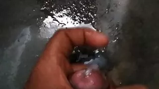 Sexy mastrubation in bathroom