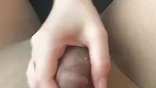 girlfriend  rubbing pantyhose cock