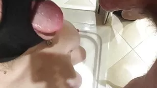 Session august 2020: piss and cum in the slave mouth