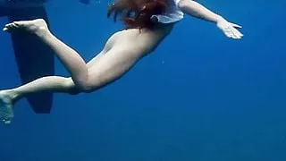 Tenerife babe swim naked underwater