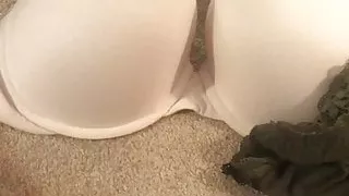 Stroking to lingerie pics with my wifes and coworkers panty