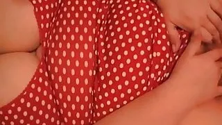 Chubby MILF pleasuring her pussy next to me