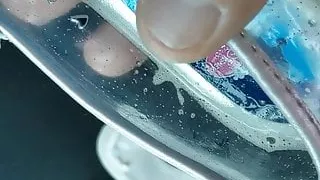 Shoe fuck little Cinderella clear heels