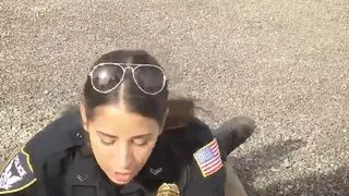 Hot MILF cop Maggie Green shares BBC with partner on a roof!