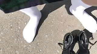 White kneesocks and MaryJanes