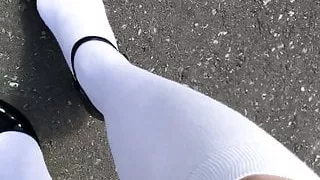 Amatööri, Musta, Aikuinen, Ulkona, Transseksuaali, Sukat