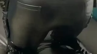 Full leather video shoot with this amazing horny slut!