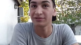 Latino twink fucked bareback doggystyle gets jizz in mouth