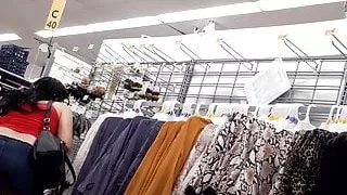 Crossdresser at walmart - no panties