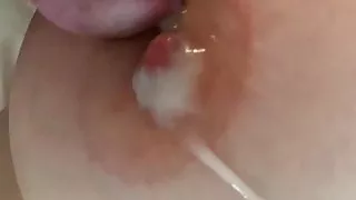 Cum on Perfect Nipple