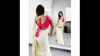 Tamil serial actress show very big white ass