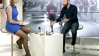 France Pierron in heels and pantyhose