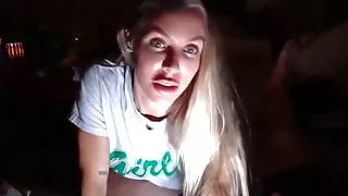 Creampie in pussy for cute slut. Blonde milf gets fucked