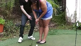 Slim guy doggy fucks chubby ex with huge boobs