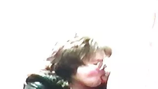 Leathers blowing in leather jacket