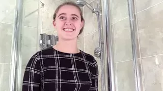 Bubsy Lou enjoys a beautiful wet shower