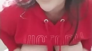 Mature shows her big tits