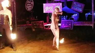 Nerdy Public Fire Anal Plug Dance