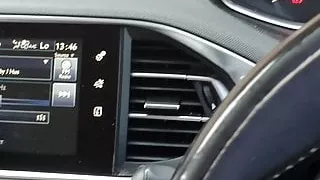 Step mom fucked through panties by step son in the car