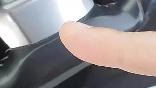 Step mom tries first 11 inch of duck in the car from step so