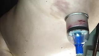 Nipple Suction - Red Pyramide Dildo Purple Gloves Sissy Gay