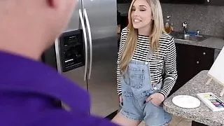 Petite teen Kali Roses riding cock after nasty throat fuck