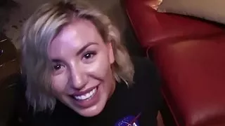 British inked blondie Yuffie doggystyle fucks before blowjob
