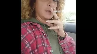 Smoking up close in glasses