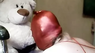 sissy sarah giving handjob and blowjob to teddybear