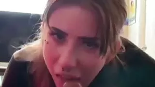 Cute teen girl sucks cock and gets fucked hard. Creampie Sex