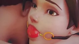 Brigitte steckt Tracer in die Maschine