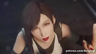 Final Fantasy Smearing Lipstick Blowjob + Facial