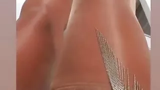 Suntan pantyhose tease